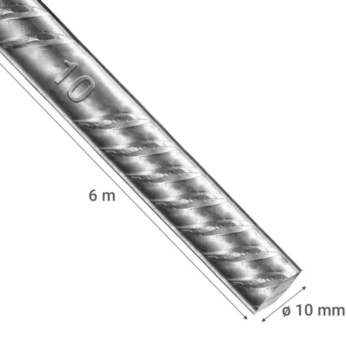Fierro estriado 10 mm x 6 m
