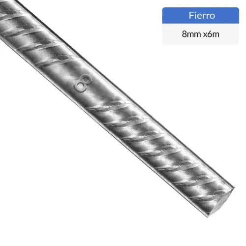 Fierro estriado 8 mm x 6 m